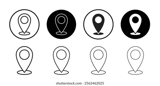 Pin icon Flat art in black and white isolated