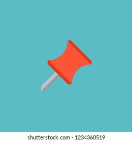Pin icon flat element. Vector illustration of pin icon flat isolated on clean background for your web mobile app logo design.