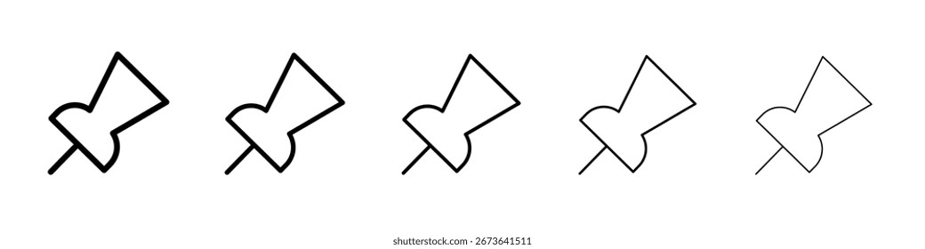 Ícone do pino logotipo do conjunto de ilustrações plana