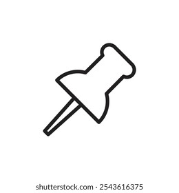 Pin icon Flat line illustration