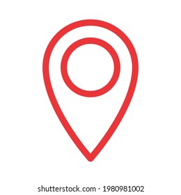 Pin Icon Flat Pointer Vector Illustration