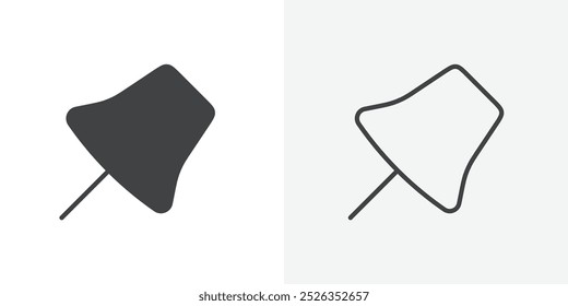 Pin icon flat and simple set design