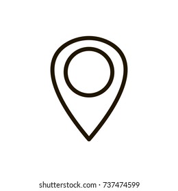 Pin icon flat icon. Single high quality outline symbol of info for web design or mobile app. Thin line signs of map pin for design logo, visit card, etc. Outline logo of map marker
