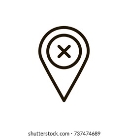Pin icon flat icon. Single high quality outline symbol of info for web design or mobile app. Thin line signs of map pin for design logo, visit card, etc. Outline logo of map marker