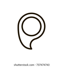 Pin icon flat icon. Single high quality outline symbol of info for web design or mobile app. Thin line signs of map pin for design logo, visit card, etc. Outline logo of map marker