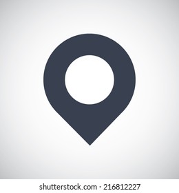 Pin icon in flat style