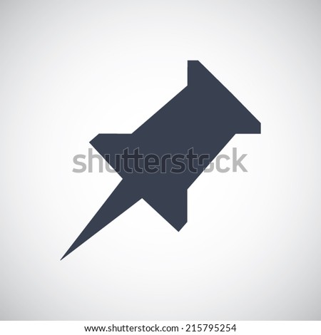 Pin icon in flat style