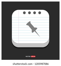 Pin Icon - Free vector icon