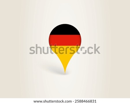 Pin Icon with Germany National Flag. Location Marker Icon.