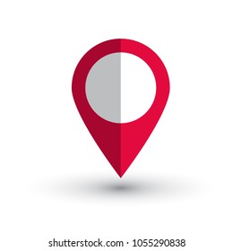 Pin Icon. GPS Pointer Symbol. Vector Isolated Object.