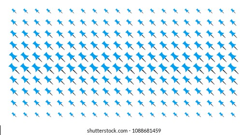 Pin icon halftone pattern, constructed for backgrounds, covers, templates and abstraction concepts. Vector pin shapes arranged into halftone grid.