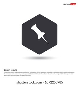 Pin Icon Hexa White Background icon template