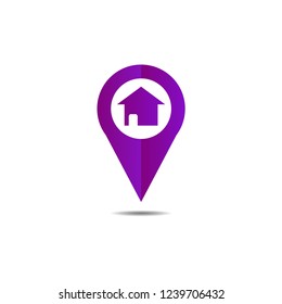 pin icon. house map icon. vector eps 10