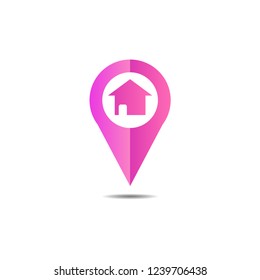 pin icon. house map icon. vector eps 10