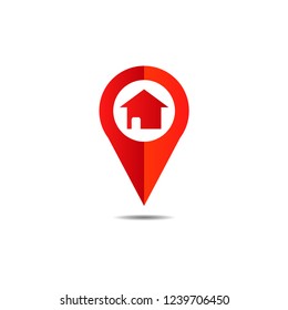 pin icon. house map icon. vector eps 10