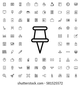 pin icon illustration isolated vector sign symbol. Office icons set.