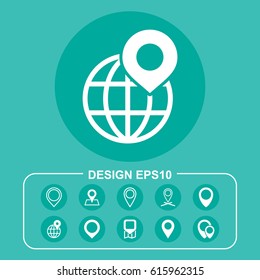 Pin icon illustration isolated vector sign symbol