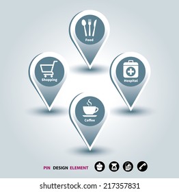 pin icon infographic Template 
