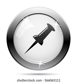 Pin icon. Internet button on white background. EPS10 vector.
