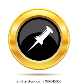 Pin icon. Internet button on white background. EPS10 vector.