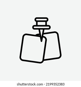  pin icon, isolated craft outline icon in light grey background, perfect for website, blog, logo, graphic design, social media, UI, mobile app