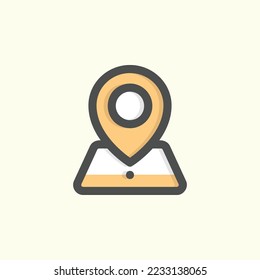  pin icon, isolated navigations colored outline icon in light blue background, perfect for website, blog, logo, graphic design, social media, UI, mobile app