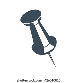 Pin icon isolated on white background. vector illustration icon

