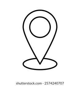 Pin icon linear logo isolated