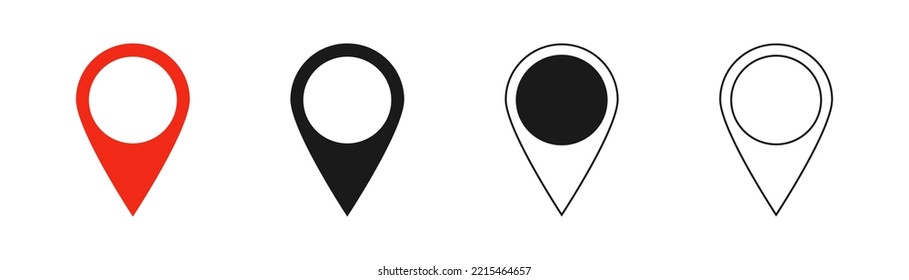 Icono de pin. Icono de ubicación. Icono de puntero de mapa