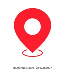 Pin icon. Location, map pointer symbol. Point, position marker. Vector illustration.