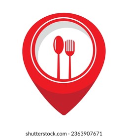 pin icon location restaurant isolated vector
