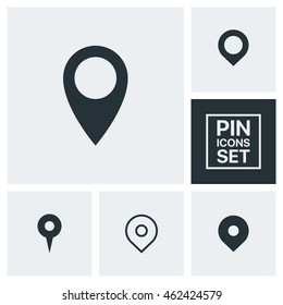 pin icon, location icon set, flat web, material icon, ios icon, image jpg, vector eps