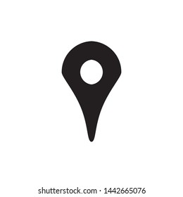 Pin icon. Location sign Isolated on white background. Navigation map, gps - vector
