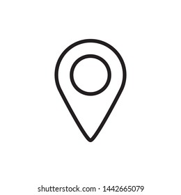 Pin icon. Location sign Isolated on white background. Navigation map, gps - vector