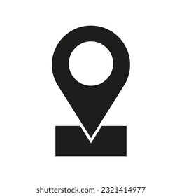 Pin icon. Location sign. Navigation map, compass, direction, gps, place, contact, search concept. Vector illustration. stock image.