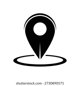 Ícone de pino, Vetor de silhueta de localização. destino isolado