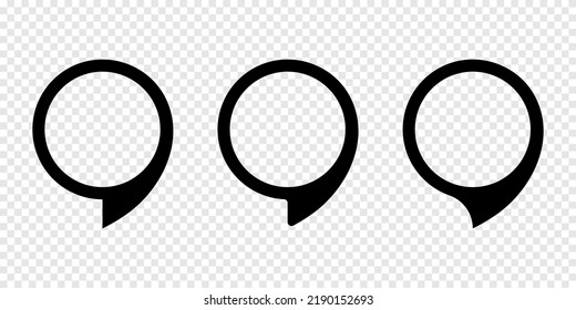 Pin icon location speech bubble set