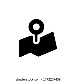 Pin-Symbol. Ortssymbol, Vektorgrafik auf weißem Hintergrund.