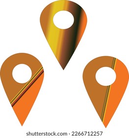 pin icon location vector, shape with diffrent gradient 