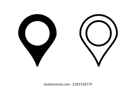 Pin icon logo design. Location sign and symbol. destination icon. map pin