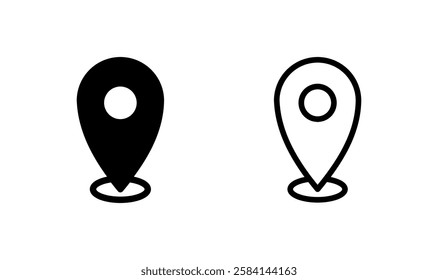 Pin icon logo design. Location sign and symbol. destination icon. map pin