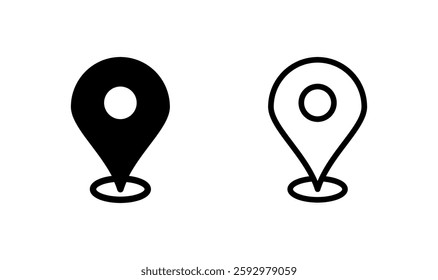 Pin icon logo design. Location sign and symbol. destination icon. map pin