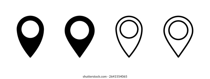 Pin icon logo design. Location sign and symbol. destination icon. map pin