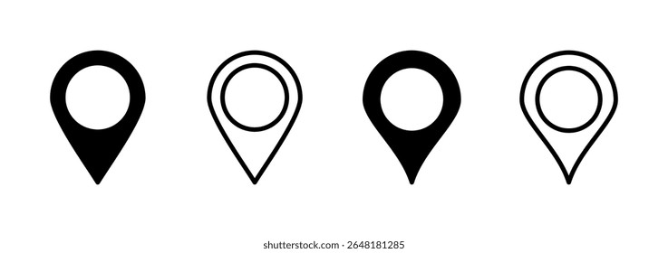 Diseño de logotipo de icono de pin. Icono de Locación y símbolo. Icono de destino. Pin de mapa