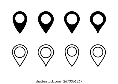 Diseño de logotipo de icono de pin. Icono de Locación y símbolo. Icono de destino. Pin de mapa