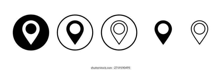 Design do logotipo do ícone do pino. Sinal e símbolo de localização. ícone de destino. pin do mapa