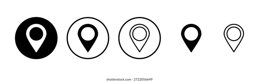 Design do logotipo do ícone do pino. Sinal e símbolo de localização. ícone de destino. pin do mapa