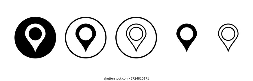 Design do logotipo do ícone do pino. Sinal e símbolo de localização. ícone de destino. pin do mapa