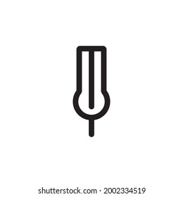 pin icon or logo vector illustration of isolated sign symbol, vector illustration with high quality black outline.