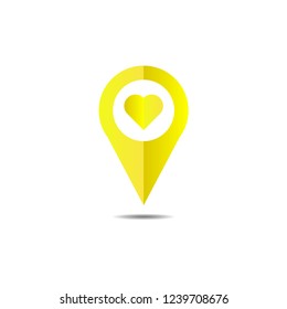 pin icon. love gps pin icon. vector eps 10